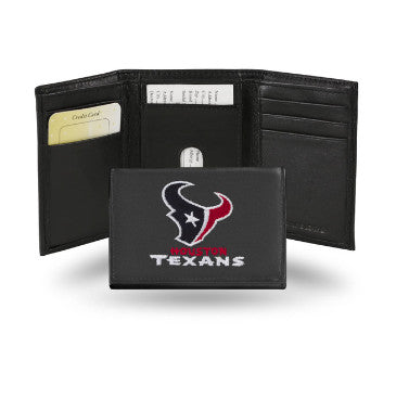 Texans Leather Wallet Embroidered Trifold