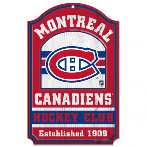 Canadiens Wood Sign 11x17 Hockey Club