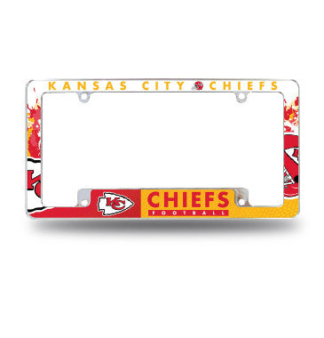 Chiefs Chrome License Plate Frame All Over