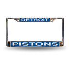 Pistons Laser Cut License Plate Frame Silver