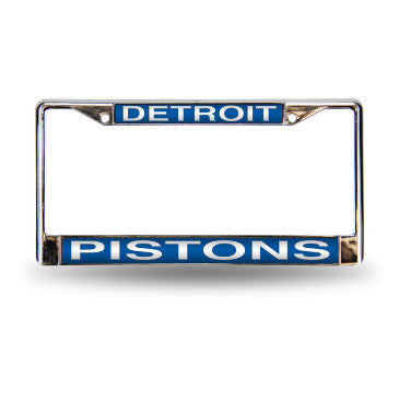 Pistons Laser Cut License Plate Frame Silver