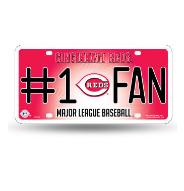 Reds #1 Fan Metal License Plate Tag