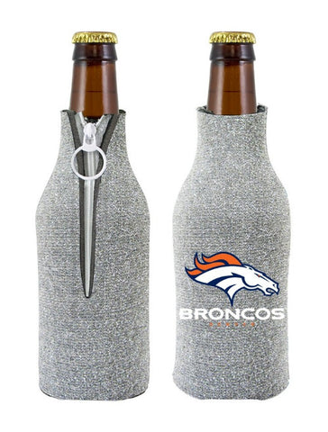 Broncos Bottle Coolie Glitter Silver