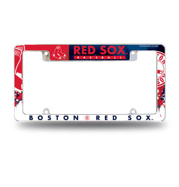 Red Sox License Plate Frame Chrome All Over