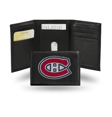 Canadiens Leather Wallet Embroidered Trifold