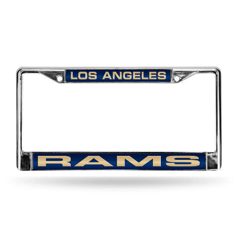Rams Laser Cut License Plate Frame Silver