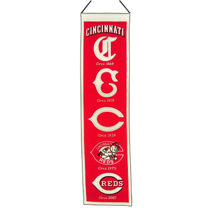 Reds 8"x32" Wool Banner Heritage