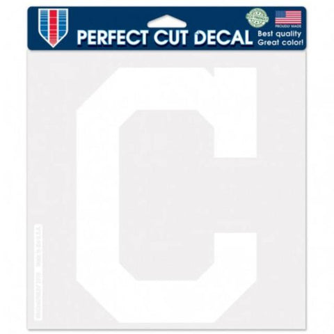 Indians 8x8 DieCut Decal White "C" Logo