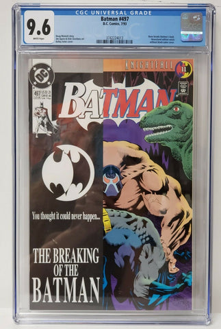 Batman Issue #497 July 1993 Varient Blackout Cover CGC Graded 9.6 Comic Books