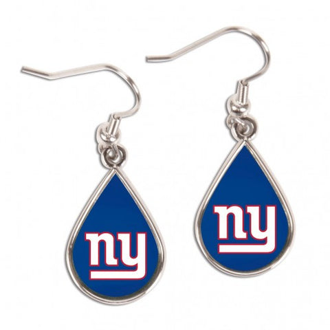 Giants Earrings Dangle Tear NFL