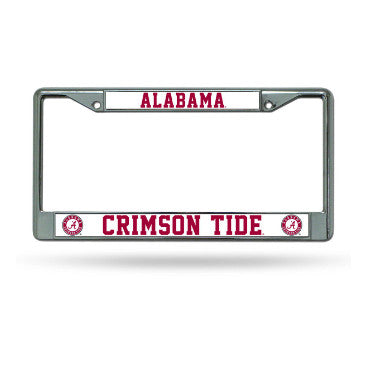 Alabama Chrome License Plate Frame Silver