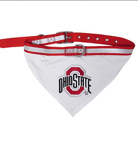 Ohio St Dog Collar Bandana Large