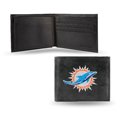 Dolphins Leather Wallet Embroidered Bifold