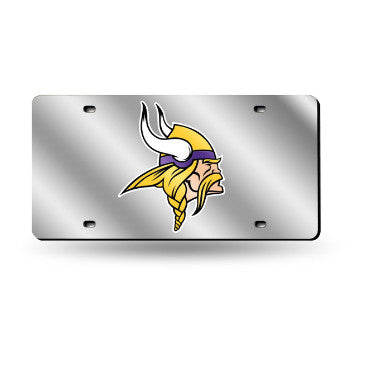 Vikings Laser Cut License Plate Tag Silver