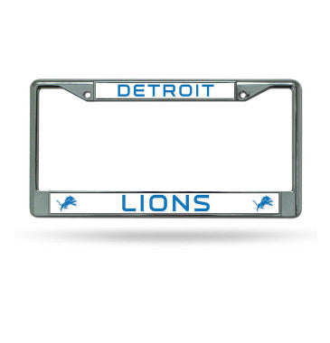 Lions Chrome License Plate Frame Silver
