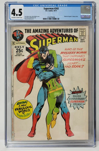 Superman Issue #243 Year 1971 CGC Graded 4.5 Comic Book