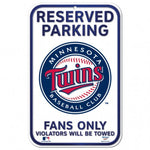 Twins Plastic Sign 11x17 Reserved Parking White