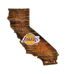 Lakers 24" Wood State Road Map Sign Large