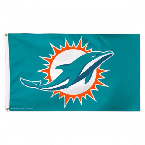 Dolphins 3x5 House Flag Deluxe Logo