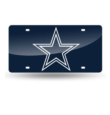 Cowboys Laser Cut License Plate Tag Color Blue