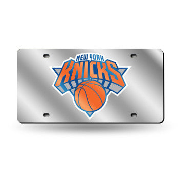 Knicks Laser Cut License Plate Tag Silver