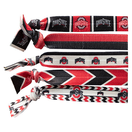 Ohio St 5-Pack Knotted Hair Tie Set