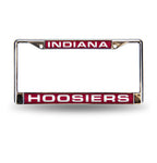 Indiana Laser Cut License Plate Frame Silver