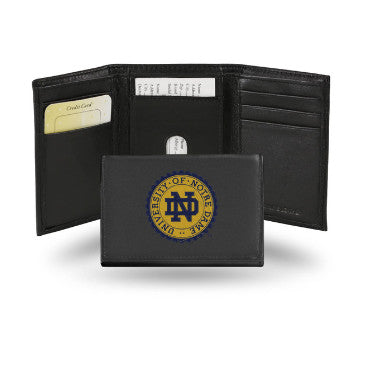 Notre Dame Leather Wallet Embroidered Trifold