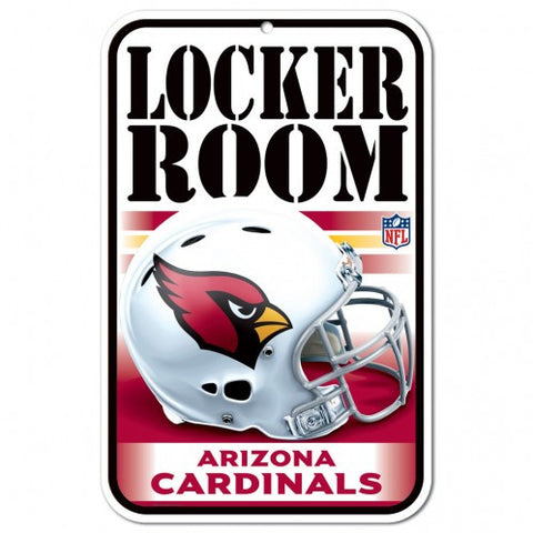 Cardinals Plastic Sign 11x17 Locker Room White NFL