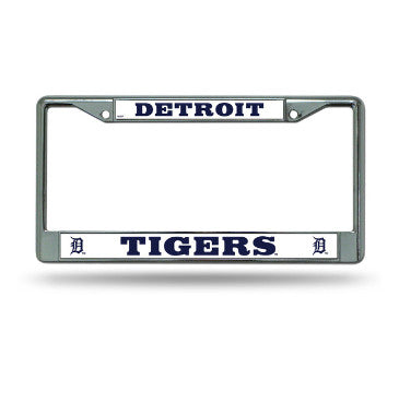 Tigers Chrome License Plate Frame Silver