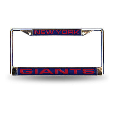 Giants Laser Cut License Plate Frame Silver NFL