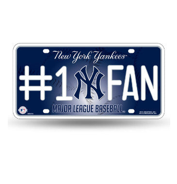 Yankees #1 Fan Metal License Plate Tag