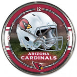Cardinals Round Wall Clock Chrome NFL