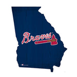 Braves 12" Wood State Sign Team Color Small