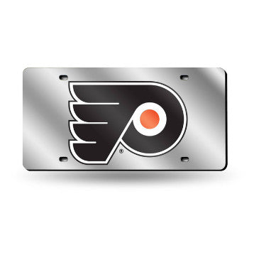 Flyers Laser Cut License Plate Tag Silver