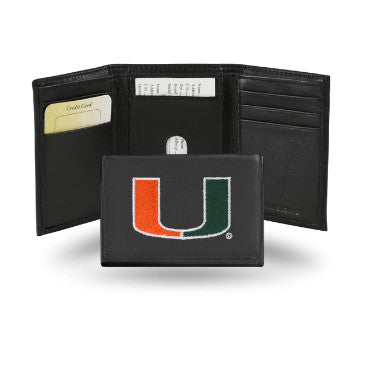Canes Leather Wallet Embroidered Trifold