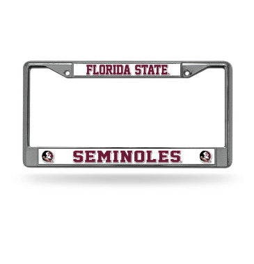 FSU Chrome License Plate Frame Silver