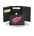 Red Wings Leather Wallet Embroidered Trifold