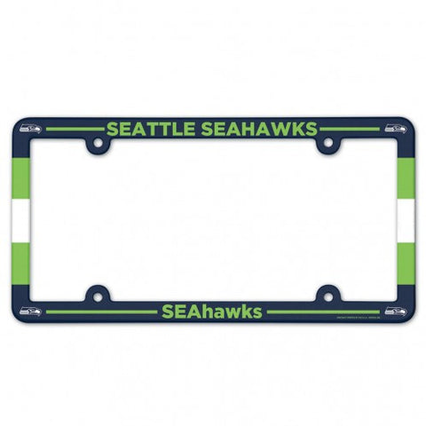 Seahawks Plastic License Plate Frame Color Printed