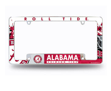 Alabama Chrome License Plate Frame All Over