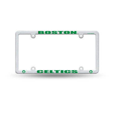 Celtics Plastic License Plate Frame White