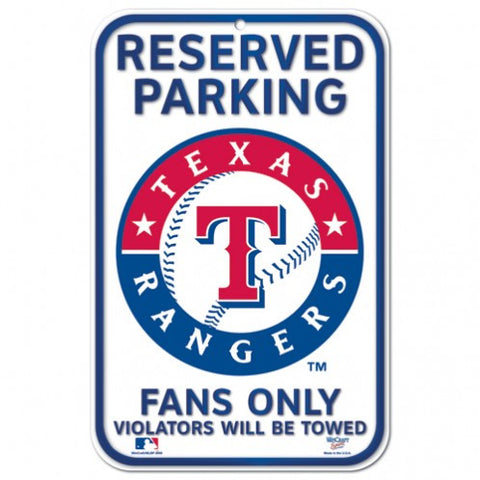 Rangers Plastic Sign 11x17 Reserved Parking White MLB