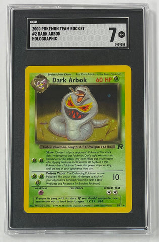Pokémon Dark Arbok 2000 SGC 7 Team Rocket 2/82 Holo Graded Single Card