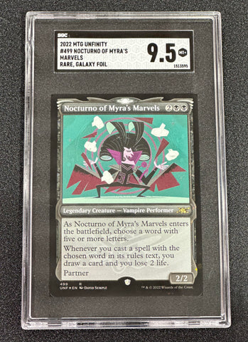 Magic the Gathering 2022 Nocturno of Myra's Marvels SGC Graded 9.5 Unfinity #499 Single Card