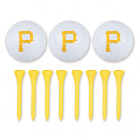 Pirates 3-Pack Golf Ball Set w/ 8 Tees