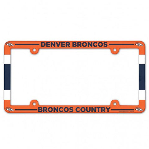 Broncos Plastic License Plate Frame Color Printed