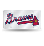 Braves Laser Cut License Plate Tag Silver