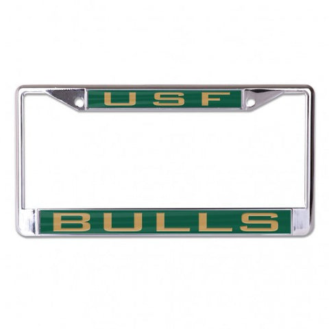 USF Laser Cut License Plate Frame Silver Magic