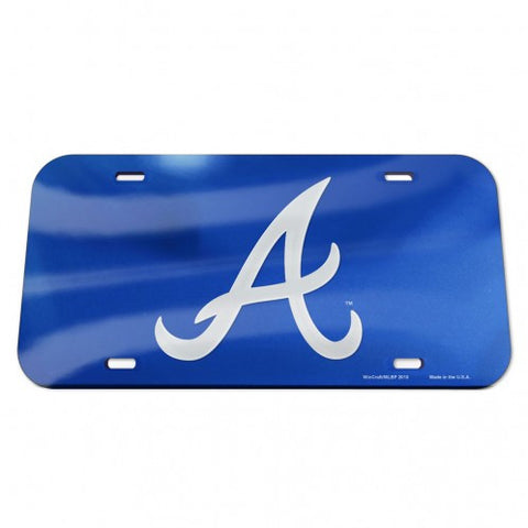 Braves Laser Cut License Plate Tag Acrylic Color Blue