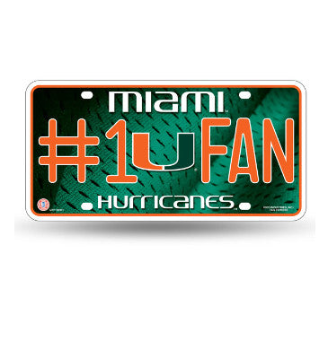 Canes #1 Fan Metal License Plate Tag